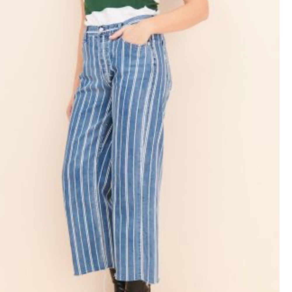 Boyish Jeans The Mikey Striped Crop Flare Jeans